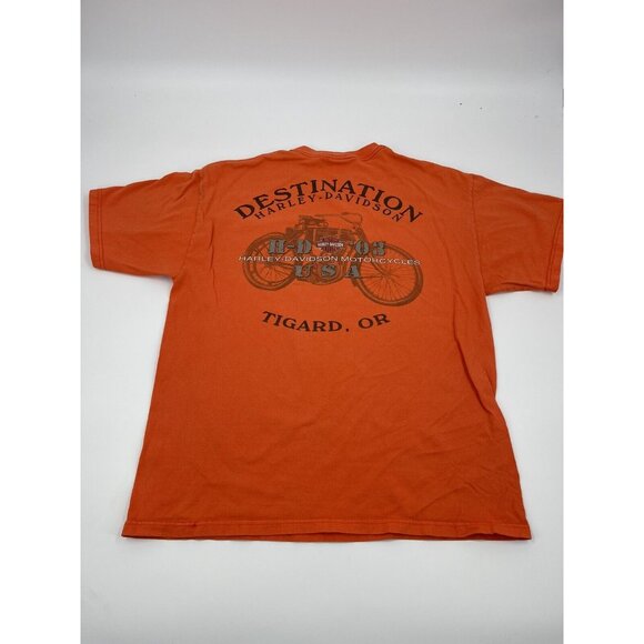 Vintage 100th Anniversary Harley Davidson Orange RK Stratman T-shirt Men’s Large - Picture 3 of 14